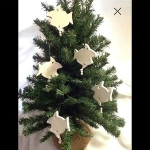 5 MANGO TREE STUDIOS 5 Ceramic Fish Freshwater Pearl Ornaments Decor Accent NEW